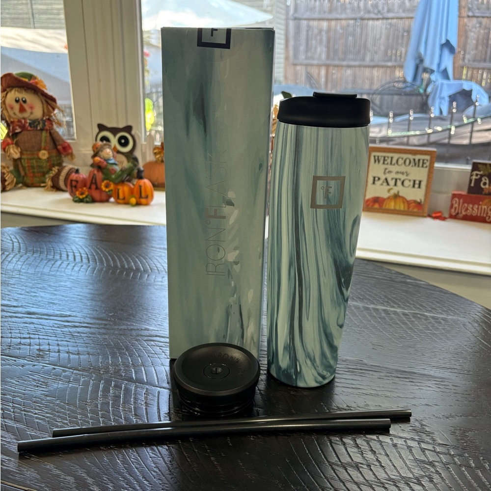 Elegant Blue Swirl Insulated Tumbler